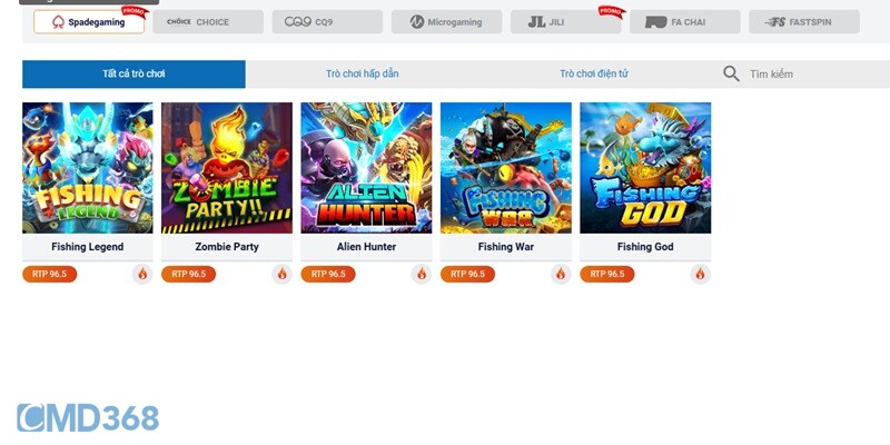Điểm danh nhà phát hành game Bắn Cá tại CMD368