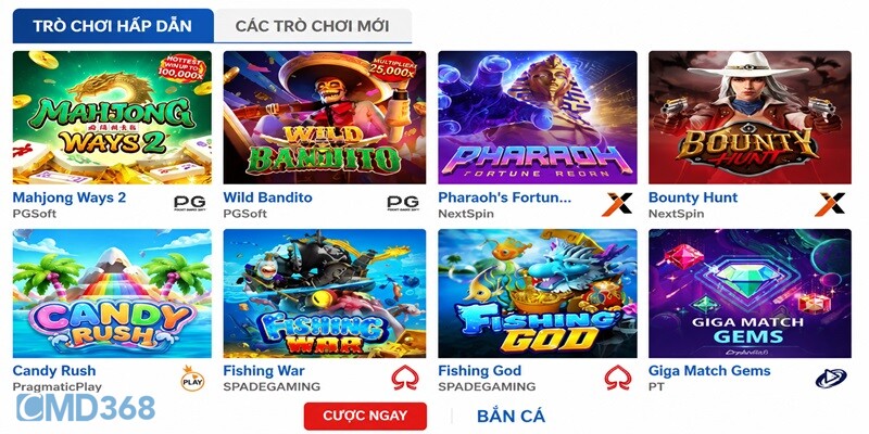 Hơn 200+ trò chơi trong hệ sinh thái CMD368
