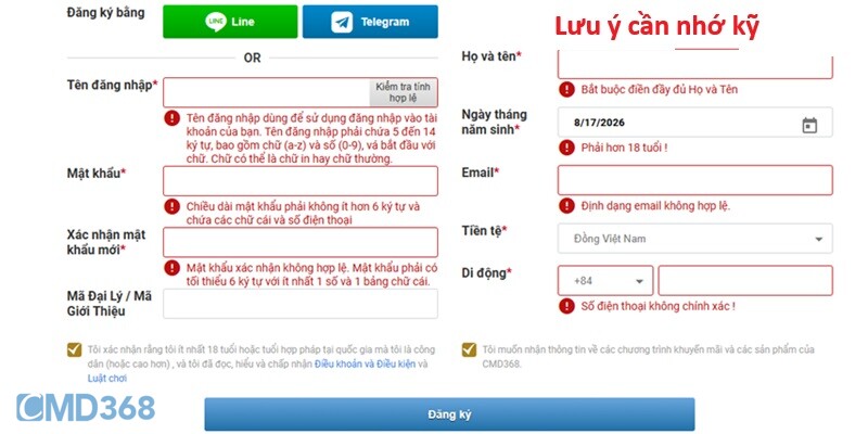 Lưu ý cần biết khi mở tài khoản CMD368